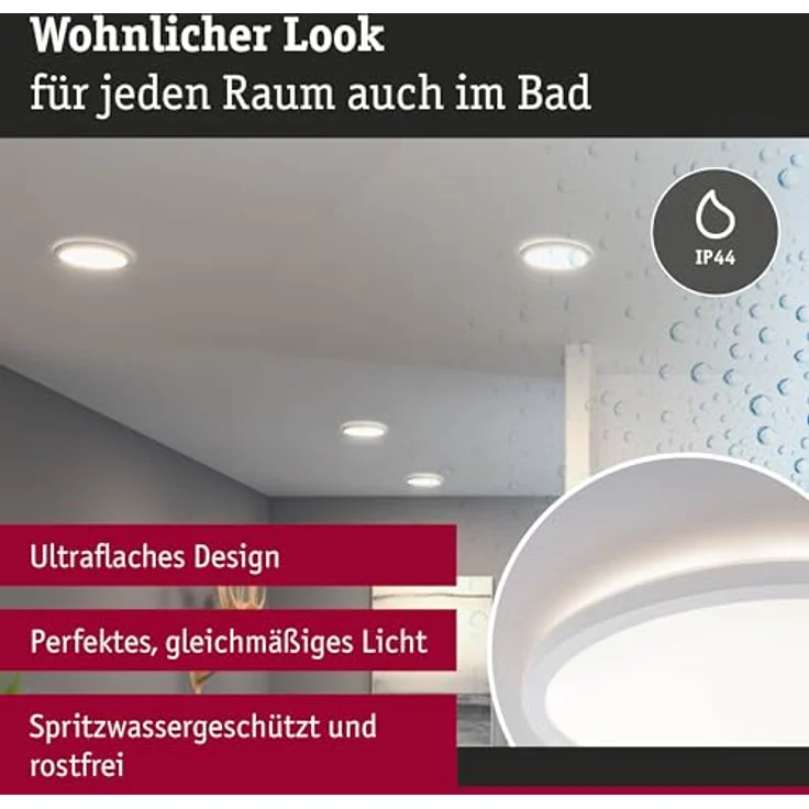 Paulmann LED Panel Atria Shine Backlight IP44 rund 190mm 11,2W 850lm 3000K Weiß Lichtpanel - Preisvergleich – Bild 3