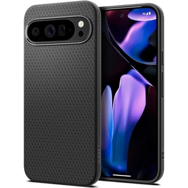 Spigen Liquid Air Hülle Kompatibel mit Google Pixel 9 Pro XL [Made for Google] -Schwarz, Schutzhülle mit Spider Web Stoßabsorption und Air Cushion Technologie – Bild 1