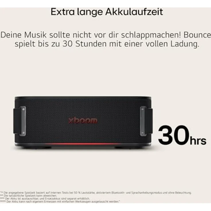 LG xboom Bounce by will.i.am, tragbarer Bluetooth-Lautsprecher mit IP67, 30 Std. Akkulaufzeit, Signature Sound, Schwarz [Modelljahr: 2025] – Bild 5