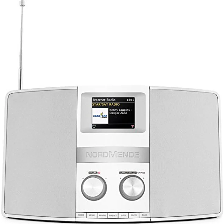 Nordmende Transita 400 Internetradio (DAB+ Radio, UKW, W-LAN, Spotify Connect, Bluetooth, NFC, Farbdisplay, Wecker, Kopfhöreranschluss, AUX-In) weiß-silber – Bild 2