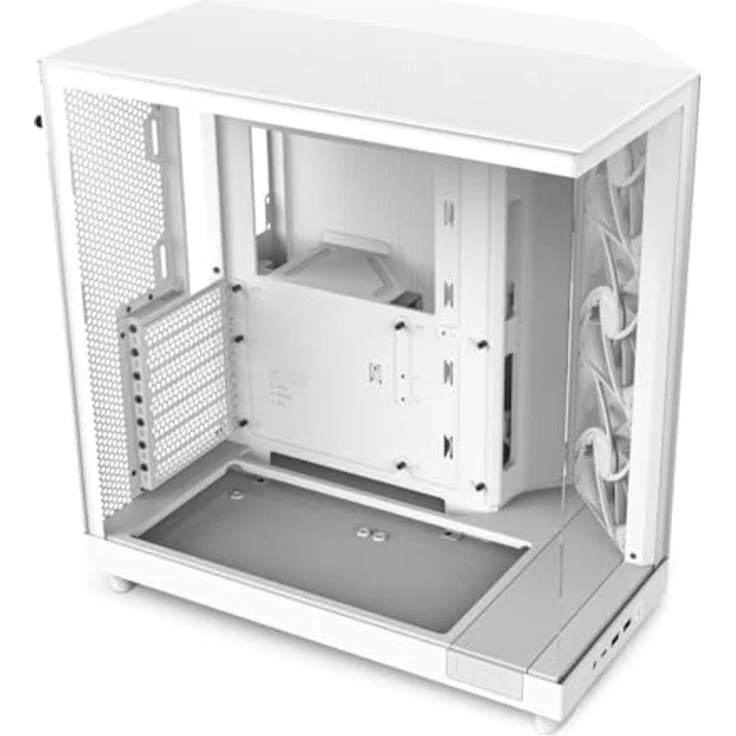 NZXT H6 Flow (ATX), PC Gehäuse, Weiss, innovatives Design mit Doppelkammer und Panoramaglas – Bild 2