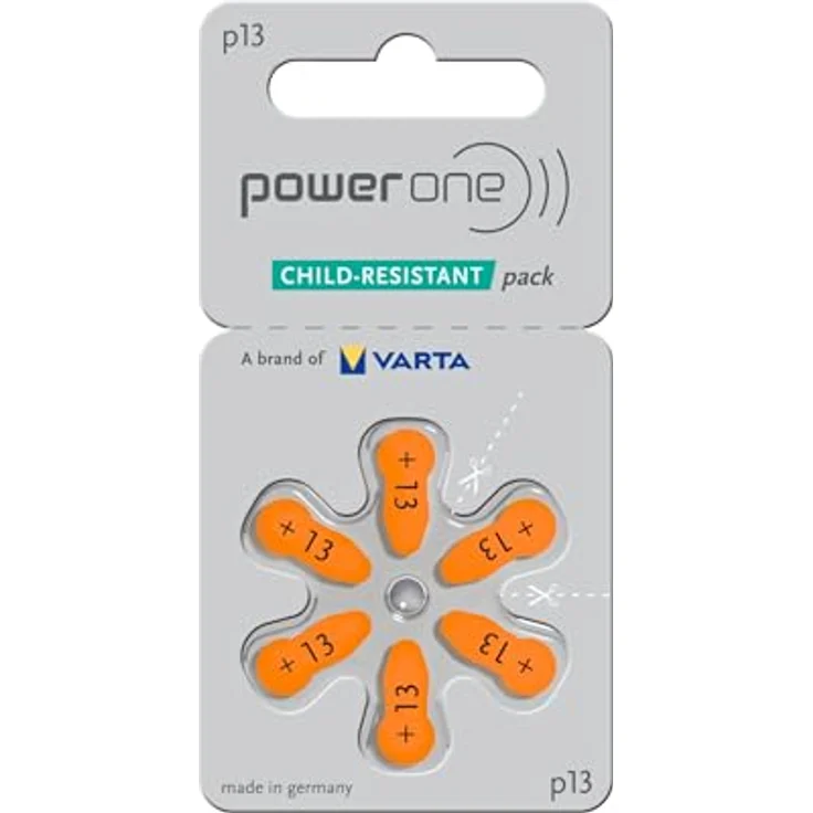 Batterien Hörgeräte Power One P 13 (0% Quecksilber) – Bild 2