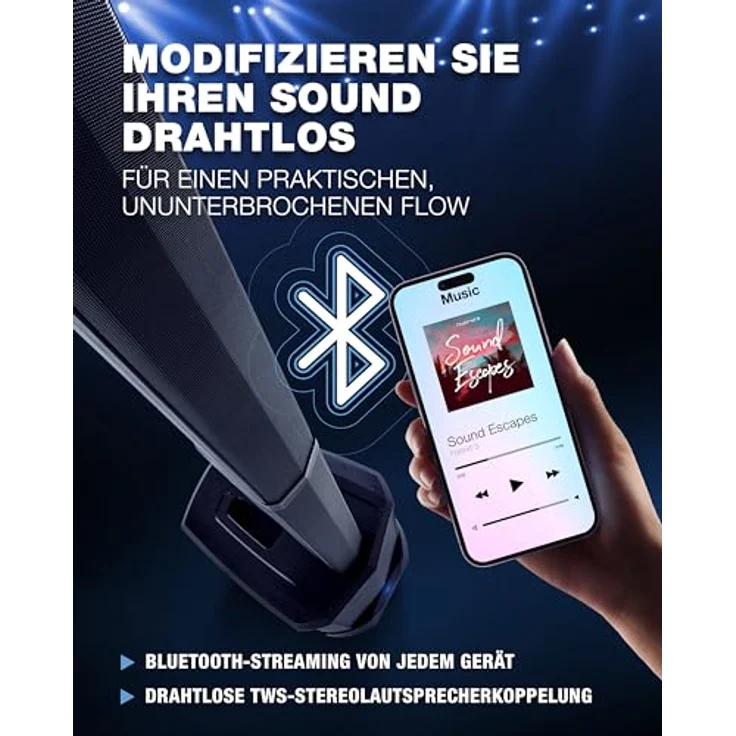 Alto Professional TS112C, Säulen PA System mit 1200 W Leistung, integriertem 12-Zoll-Subwoofer und Bluetooth-Streaming – Bild 3