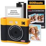KODAK Mini Shot 4 ERA 4PASS 2-in-1 Sofortbildkamera und Fotodrucker (10x10cm) Gelb, mit Autofokus, Gesichtserkennung und Premium Quality Prints
