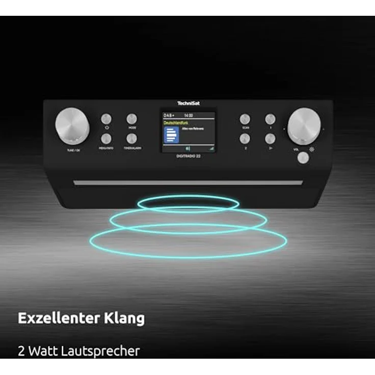 TechniSat DIGITRADIO 22 - DAB+ Unterbau-Küchenradio mit Bewegungssensor (DAB+, UKW, 2" Farbdisplay, Favoritenspeicher, Wecker, 2 Watt) schwarz – Bild 4