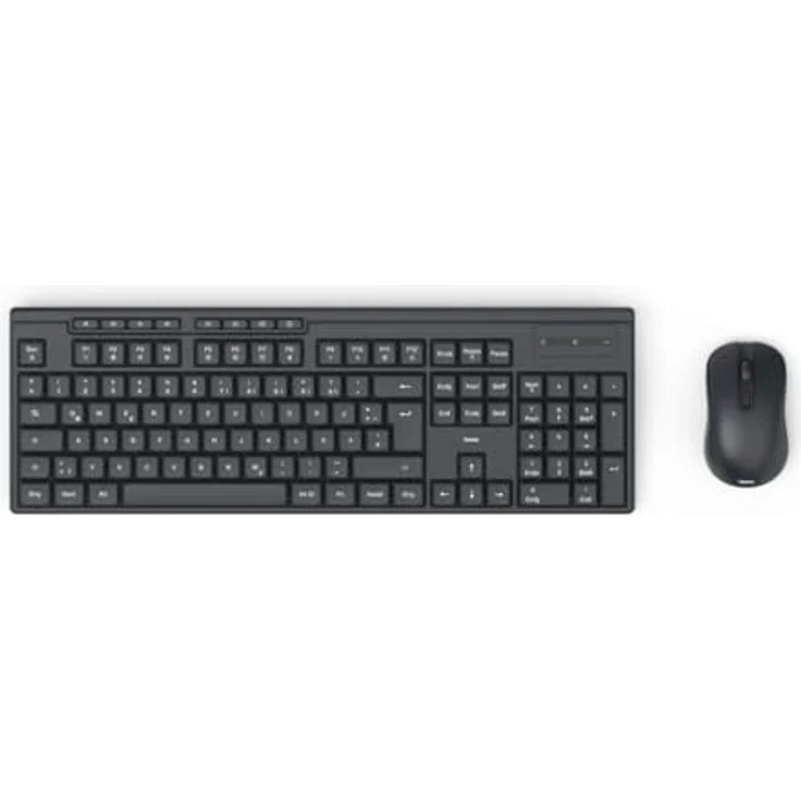 Hama Tastatur Maus Set kabellos WKM 200 (Funktastatur mit Maus, ergonomisches Tippgefühl, leise Tasten, dpi-Schalter, Multimedia Tasten, deutsches QWERTZ-Layout) schwarz – Bild 2