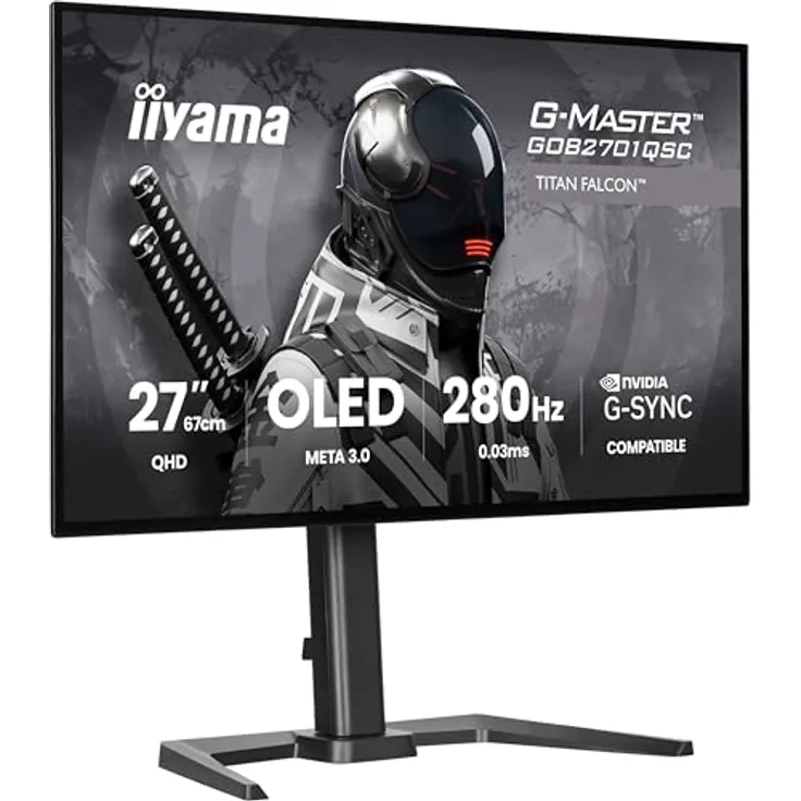 iiyama G-MASTER GOB2701QSC-B1, 27" OLED Gaming Monitor mit META 3.0 Panel, 1.500 Nits HDR und NVIDIA G-SYNC