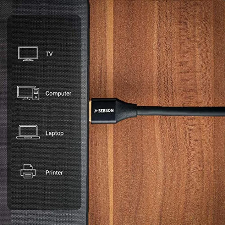SEBSON USB 3.0 Kabel 1m, Typ A auf A, 5 Gbit/s Datenübertragung, robuste PVC Ummantelung, kompatibel mit PC, Laptop, Drucker und Festplatten – Bild 5
