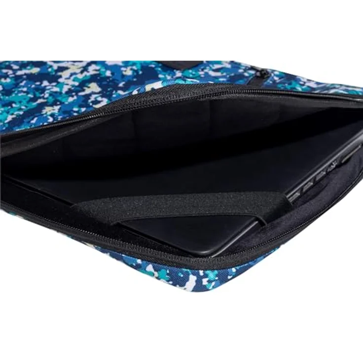 Exacompta Laptophülle Veggie, Kunstfaser blau bis 40,6 cm (16 Zoll), wasserabweisend, mit einziehbarem Griff und Reißverschlusstasche – Bild 6