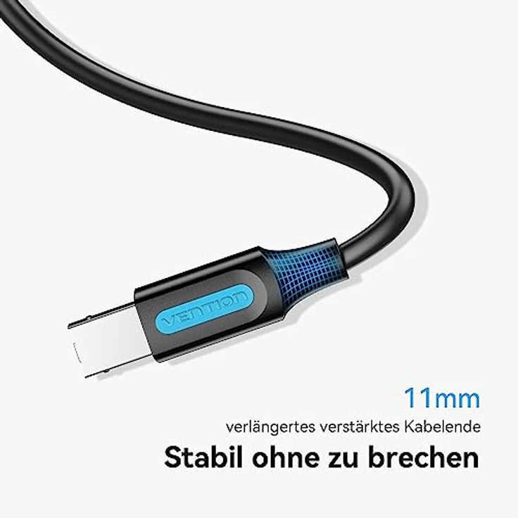 VENTION Druckerkabel USB 2m USB A auf USB B Kabel, stabil und langlebig, für Drucker, Scanner, HP, Dell, Canon, Lexmark, Xerox usw. – Bild 5