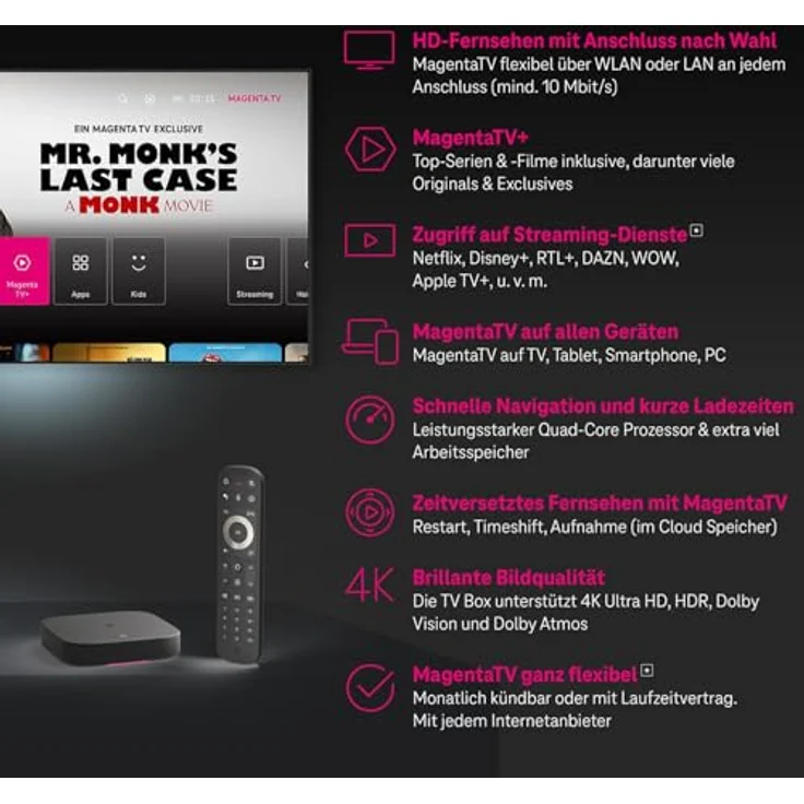 Telekom Magenta TV ONE (2. Generation), Streaming Media Player, Schwarz – Bild 2