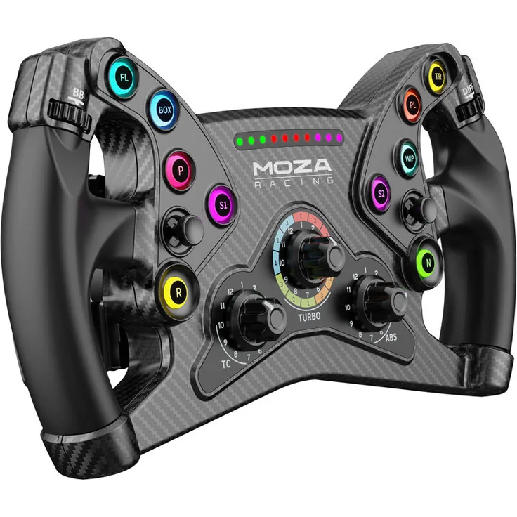 Moza Racing MOZA KS GT-Lenkrad (30 cm), Butterfly-Style GT-Lenkrad in hochwertiger Carbonoptik, mit Schnellverschluss