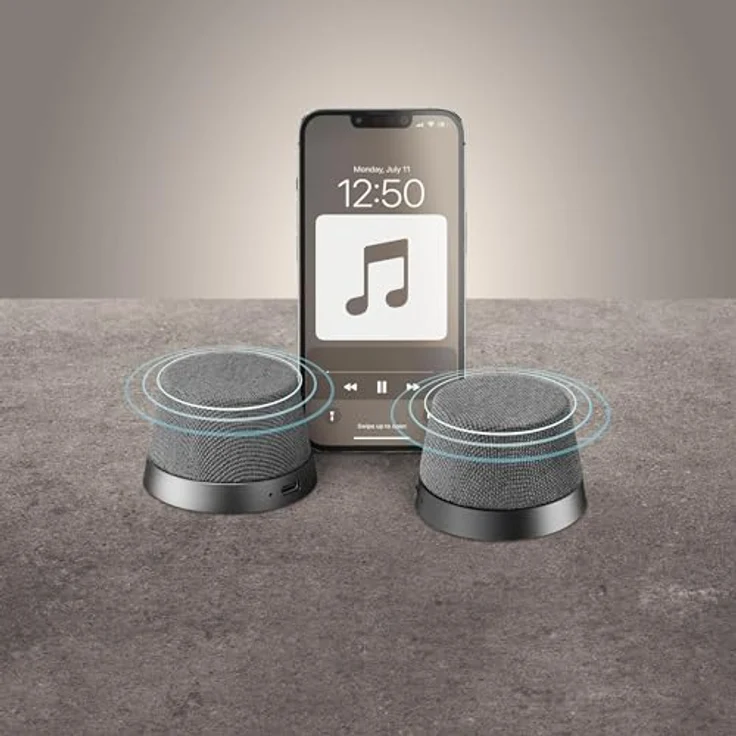 cellularline Bluetooth MAG Lautsprecher Schwarz, 3 Watt Leistung, TWS-Funktion, magnetische Anbringung – Bild 3