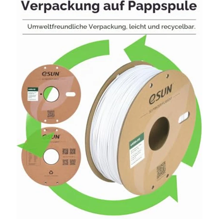 eSUN ABS+HS Filament 1.75mm, Hochgeschwindigkeits ABS+ in Weiß mit verbesserter Zwischenschichtbindung und Wärmebeständigkeit, 1KG – Bild 5
