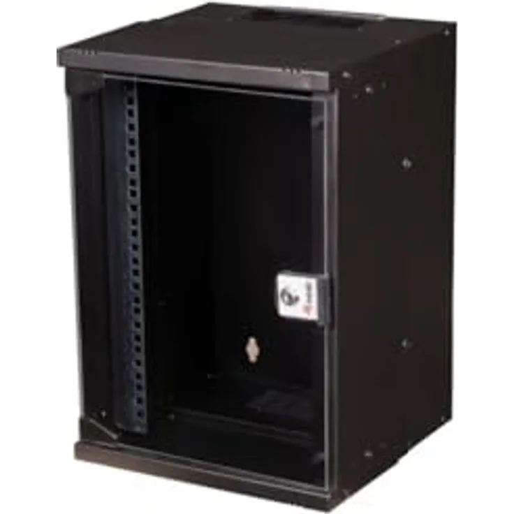 Equip Wandgehäuse 10" 09U 300x300mm schwarz - Netzwerkschrank mit gehärteter Glasfronttür