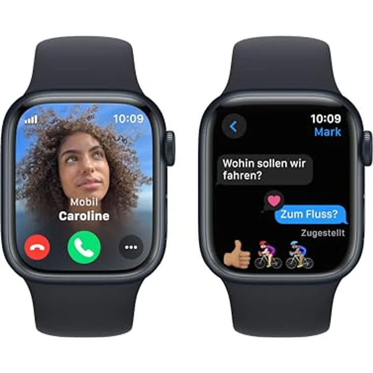 Apple Watch Series 9 GPS + Cellular, 41 mm Aluminiumgehäuse Mitternacht, Sportarmband Mitternacht – S/M – Bild 4
