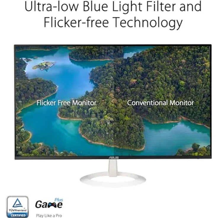 ASUS Eye Care VZ27EHF-W - 27 Zoll Full HD Monitor - 100 Hz, 1ms MPRT, Flicker-Free, Adaptive Sync - Weiß – Bild 4