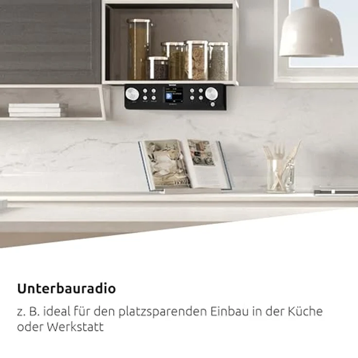TechniSat DIGITRADIO 22 - DAB+ Unterbau-Küchenradio mit Bewegungssensor (DAB+, UKW, 2" Farbdisplay, Favoritenspeicher, Wecker, 2 Watt) schwarz – Bild 2