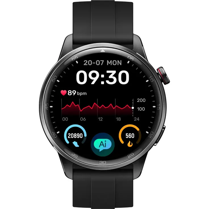Realme Watch S2 Schwarz, 3,63 cm (1.43") AMOLED Digital Touchscreen 466 x 466 Pixel