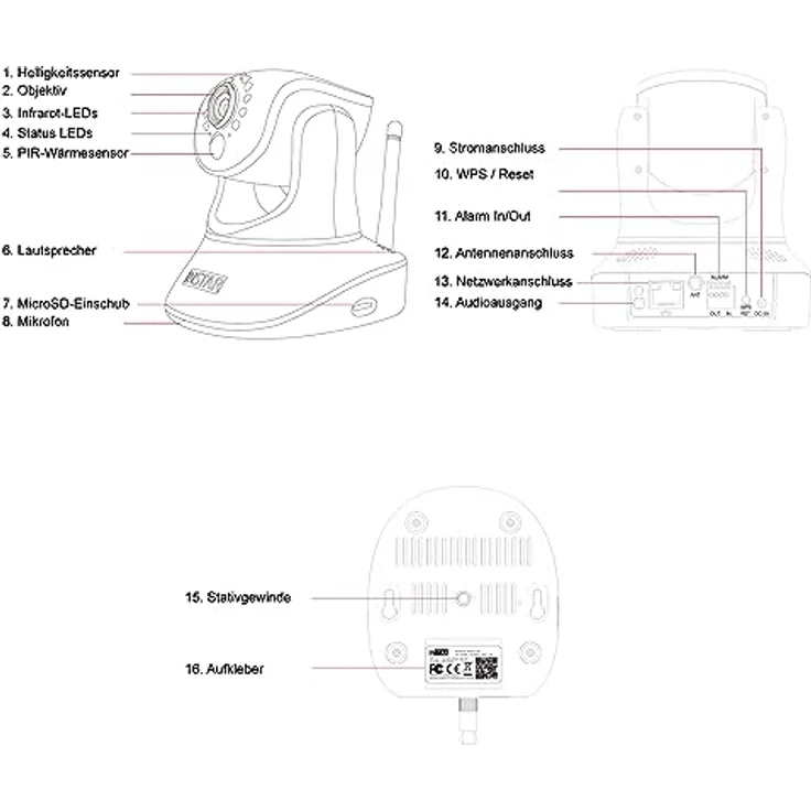 INSTAR IN-8415 2K+ Weiss - LAN/PoE/WLAN Überwachungskamera mit KI (AI) - steuerbare IP Kamera - WPA3-2,4 und 5Ghz WiFi - Verwendung im Innenbereich - PIR - PTZ - HomeKit - MQTT – Bild 2
