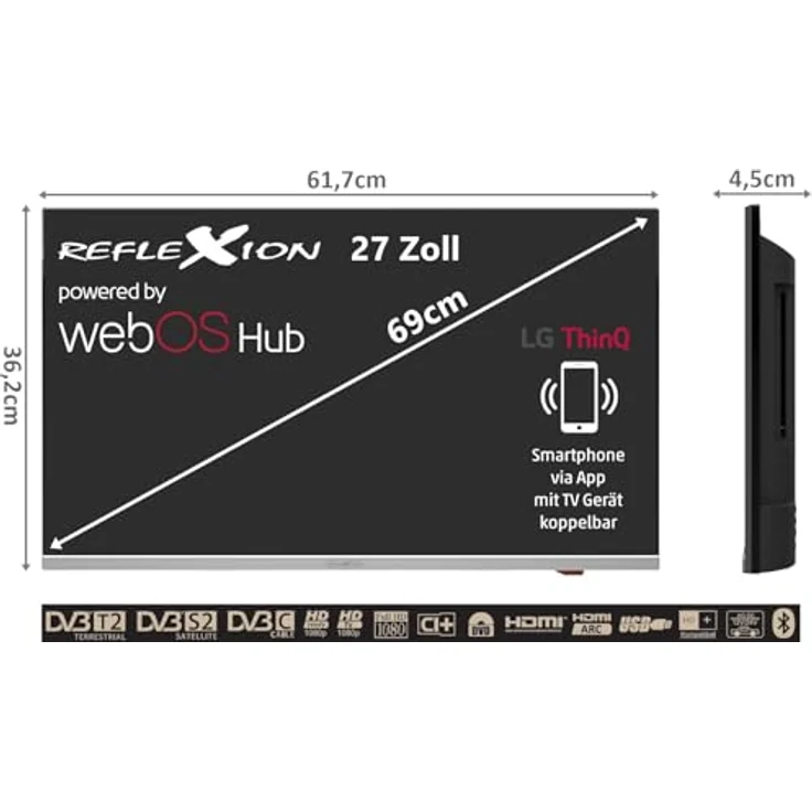 Reflexion LDDX27iBT Smart LED-TV 27 Zoll, Full-HD, DVB-S2/C/T2, WLAN, PVR, CI+ – Bild 2