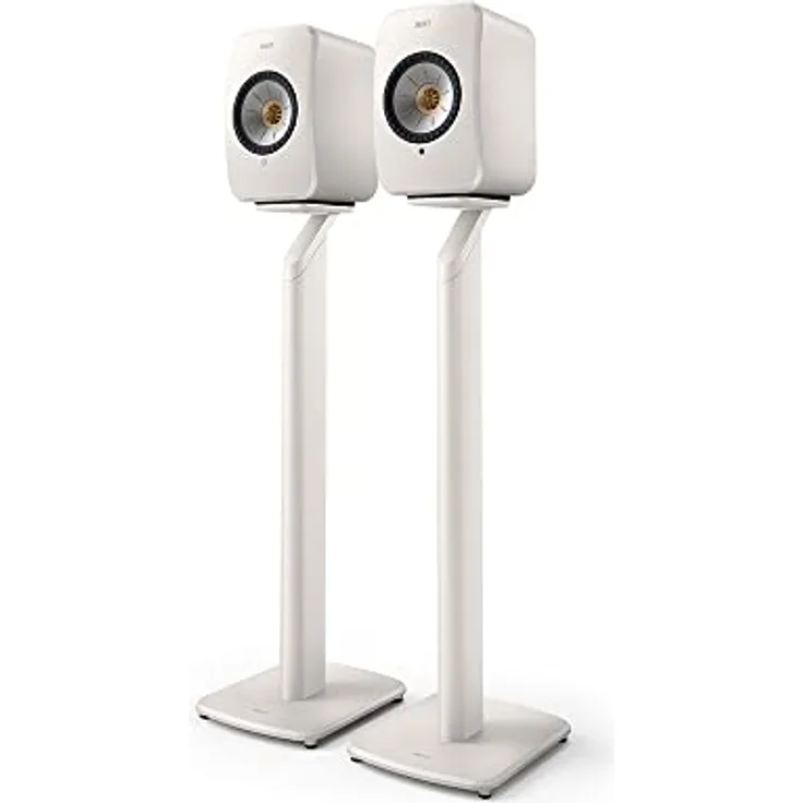 KEF S1 Standfuß für LSX- und LSX II-Aktivlautsprecher (Paar), Mineralweiß, integriertes Kabelmanagementsystem