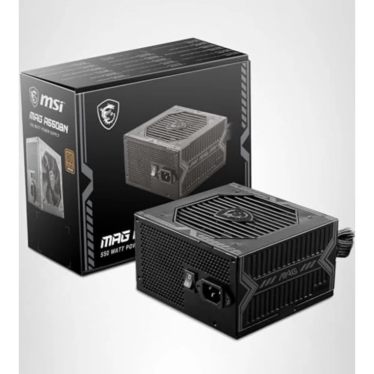 MSI MAG A550BN Netzteil, 80 PLUS Bronze, 550 Watt, ATX 2.4, geräuschoptimierter Lüfter, zwei PCIe-Anschlüsse – Bild 7