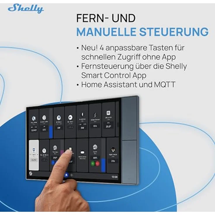 Shelly Wall Display XL, Smart Home Hub mit 10,1-Zoll Farbdisplay, anpassbaren Tasten und integrierten Lautsprechern, Silber – Bild 3