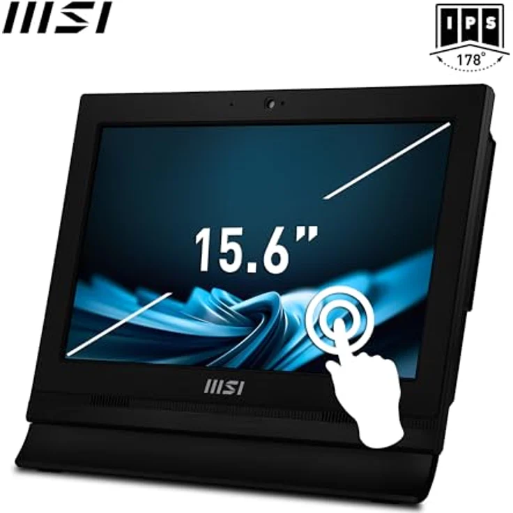 MSI PRO AP162T ADL-018XDE AIO Desktop-PC, 15,6“ FHD IPS, Intel N100 CPU, 4 GB DDR4 RAM, 128GB PCIe NVMe SSD, WiFi 6E, Webcam & Lautsprecher - Schwarz – Bild 2