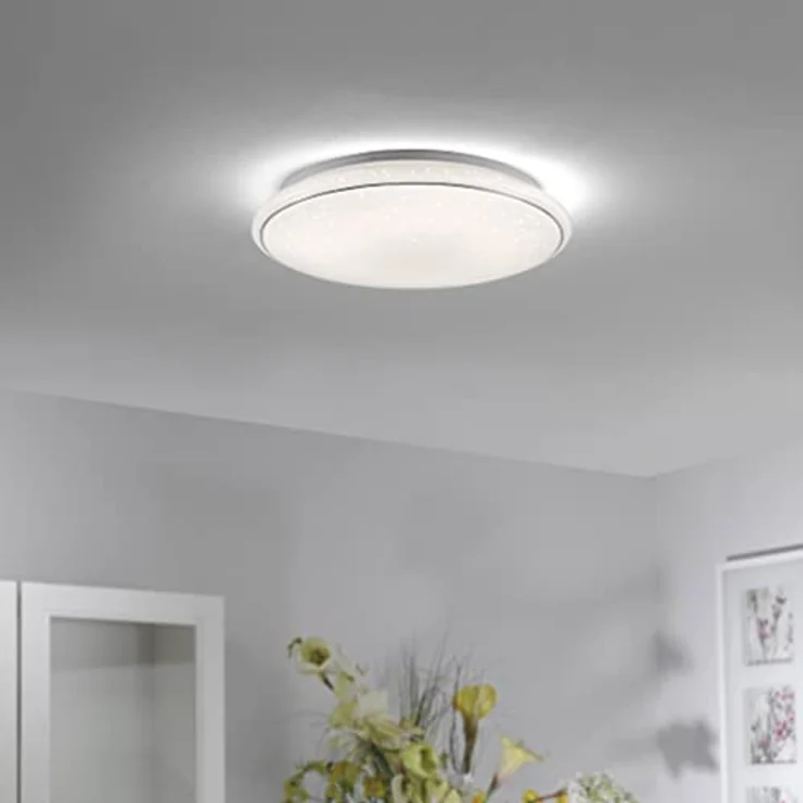 Paul Neuhaus LED Deckenleuchte LeuchtenDirekt 14366-16 Jupiter 40W Fernbedienung Dimmbar Ø 60cm in Weiß mit Sternenhimmeloptik – Bild 2