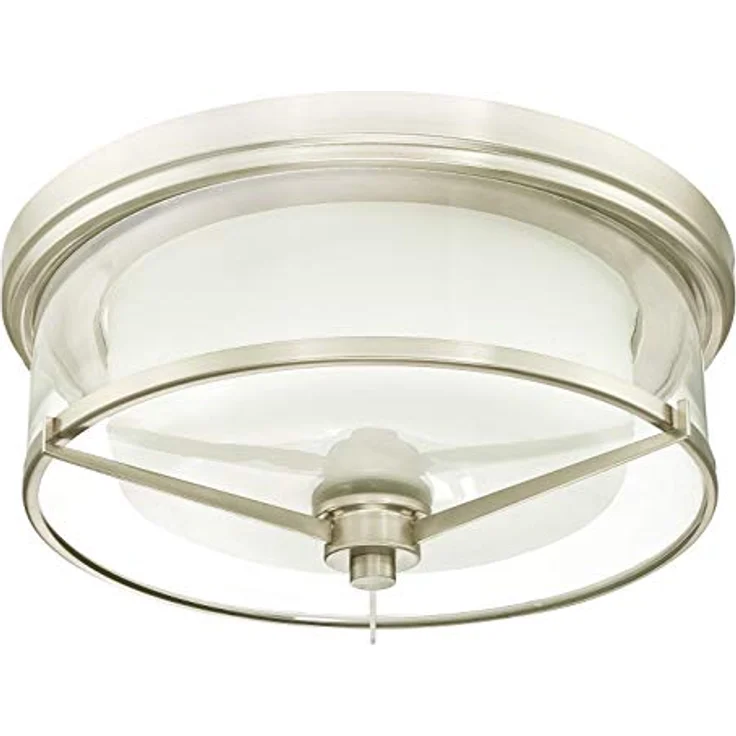 Westinghouse 63312 33 cm Deckenleuchte für den Innenbereich, Gebürstetes Nickel mit mattiertem Glas und Klarglas – Bild 2