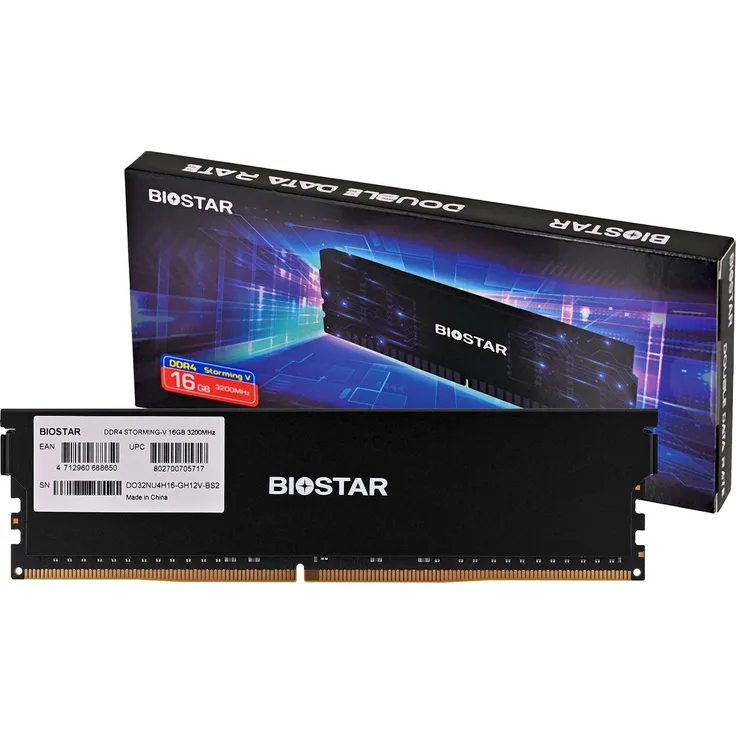 Biostar Heatsink Storming, 16 GB DDR4 Arbeitsspeicher, 3200 MHz, Unregistriert, Dual-Channel