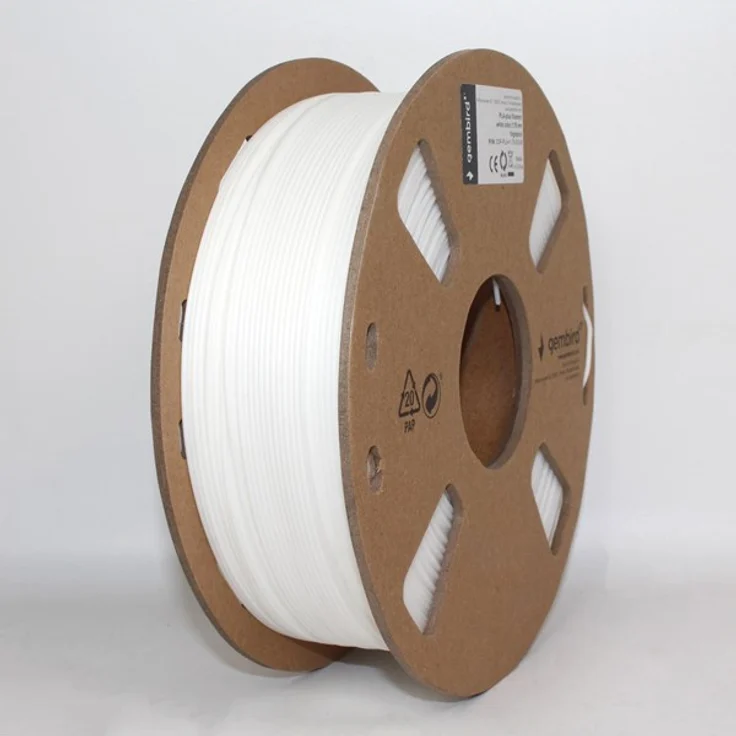 Gembird PLA+ Filament, weiß, 1.75mm ø, 1 kg, verbesserte Festigkeit und Haltbarkeit für 3D-Druck