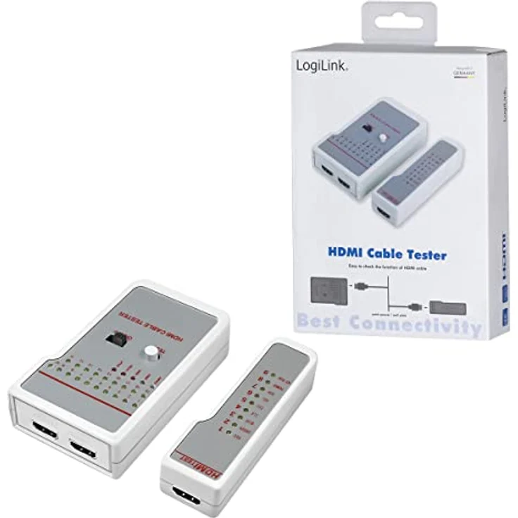 LogiLink HDMI Kabeltester, Überprüfung per Schnelltest zum Überprüfen von HDMI-Kabeln, mit optischen und akkusti- (WZ0017) – Bild 7