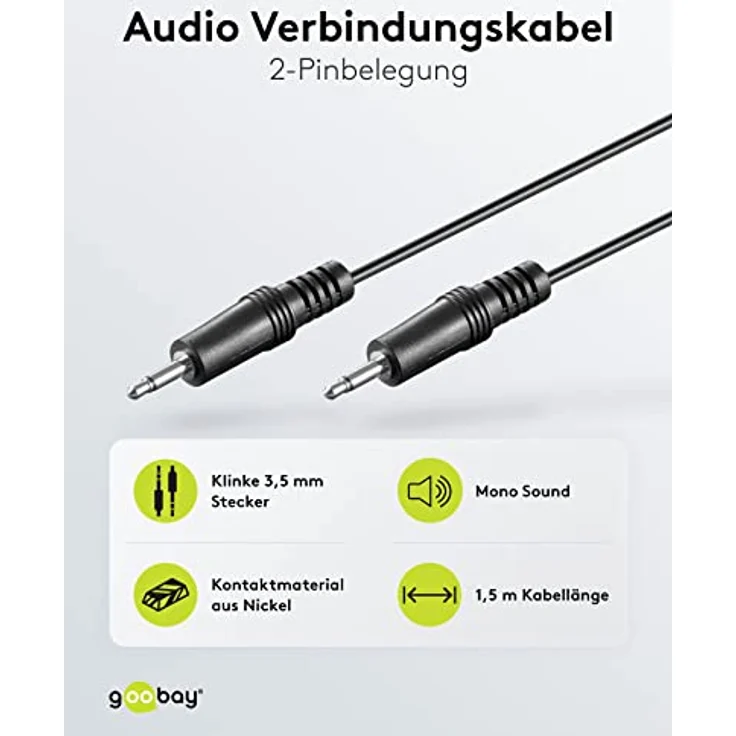 1.5m 3.5mm mono Stecker auf 3.5mm mono Stecker – Bild 3