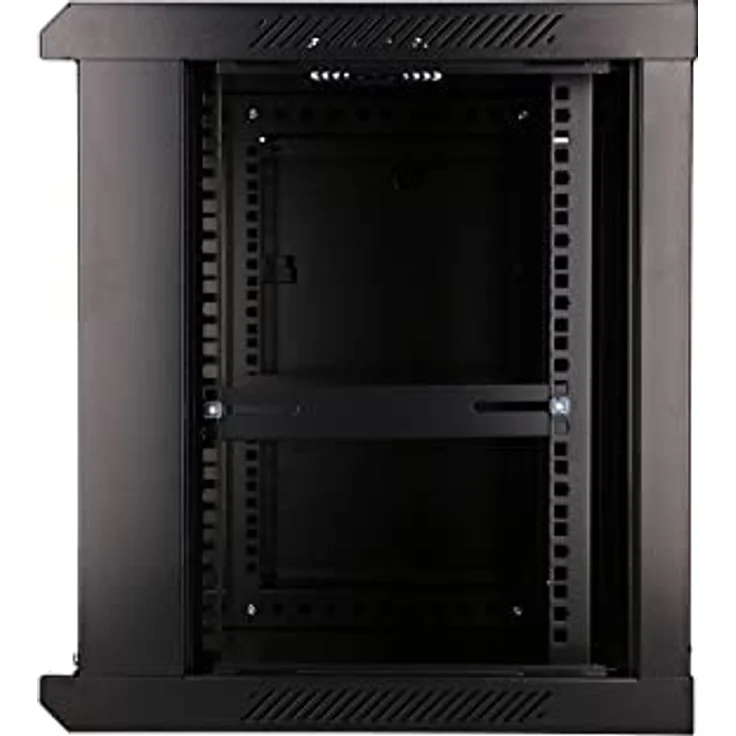 Extralink EX.3968 Rack 9U, Wandmontiertes Serverschrank-Regal (19 Zoll, schwarz), mit gehärteter Glasfront und Kühlungsoptionen – Bild 5