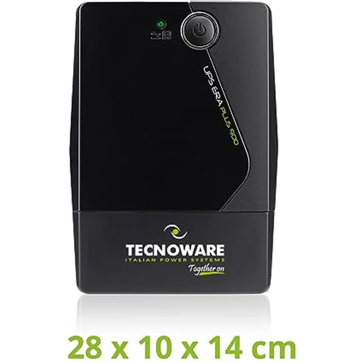 Tecnoware USV Era Plus 900 mit 2 Ausgängen Typ Schuko, Leistung 900VA, Betriebsautonomie bis 50 Minuten mit WLAN-Modem-Router oder 13 Minuten mit 1 PC, Stabilisierung mit AVR. – Bild 2