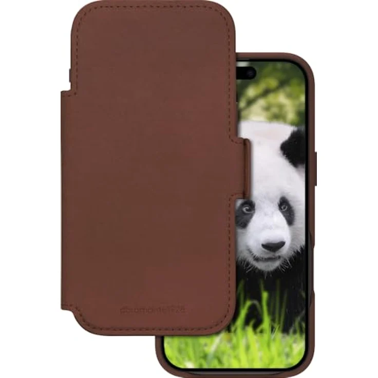 dbramante1928 Lynge - Flip-Hülle für Apple iPhone 17 Pro, aus hochwertigem genarbtem Leder, Braun, mit MagSafe-Kompatibilität – Bild 2