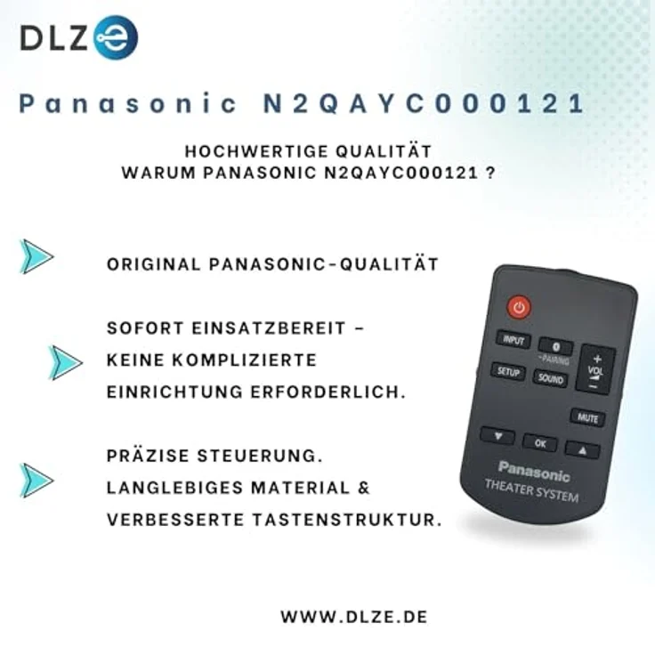 Panasonic Original N2QAYC000121 Fernbedienung für Soundbars und Heimkino-Systeme, kompatibel mit DV8631, DVX8731, DVX9500 und mehr – Bild 4