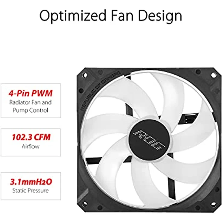 ASUS ROG Strix LC II 280 ARGB Processeur Refroidisseur de liquide Tout-en-un 14 cm Noir 1 pièce(s) - ASUS Wasserkühlung mit hochwertiger Leistung und ergonomischem Design – Bild 3