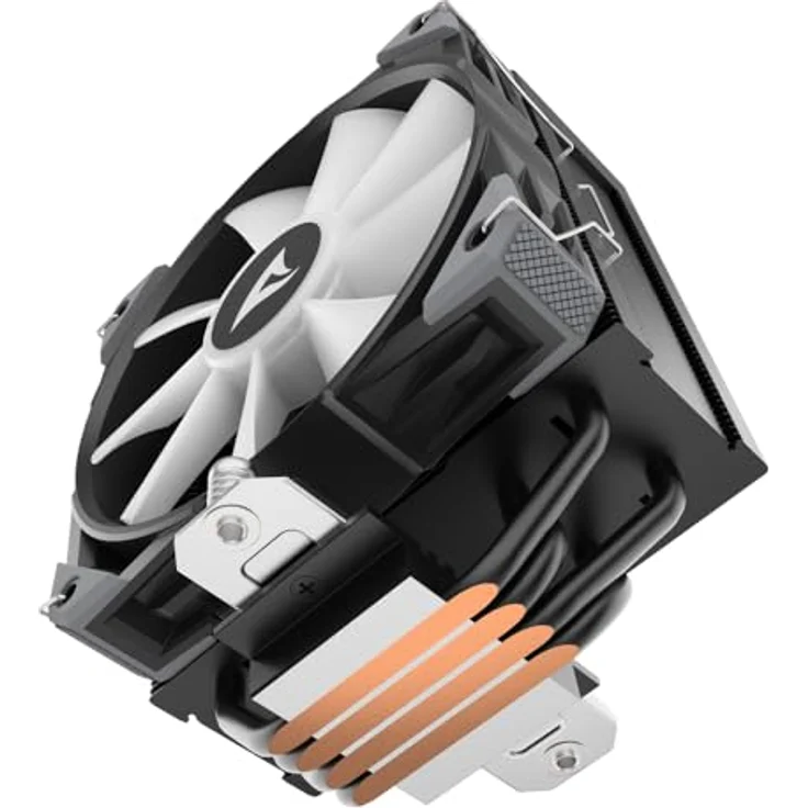 Sharkoon A40 RGB Black Air Cooler, CPU Kühler mit 121,55 m³/h Luftstrom und variabler Lüftergeschwindigkeit, Schwarz – Bild 8
