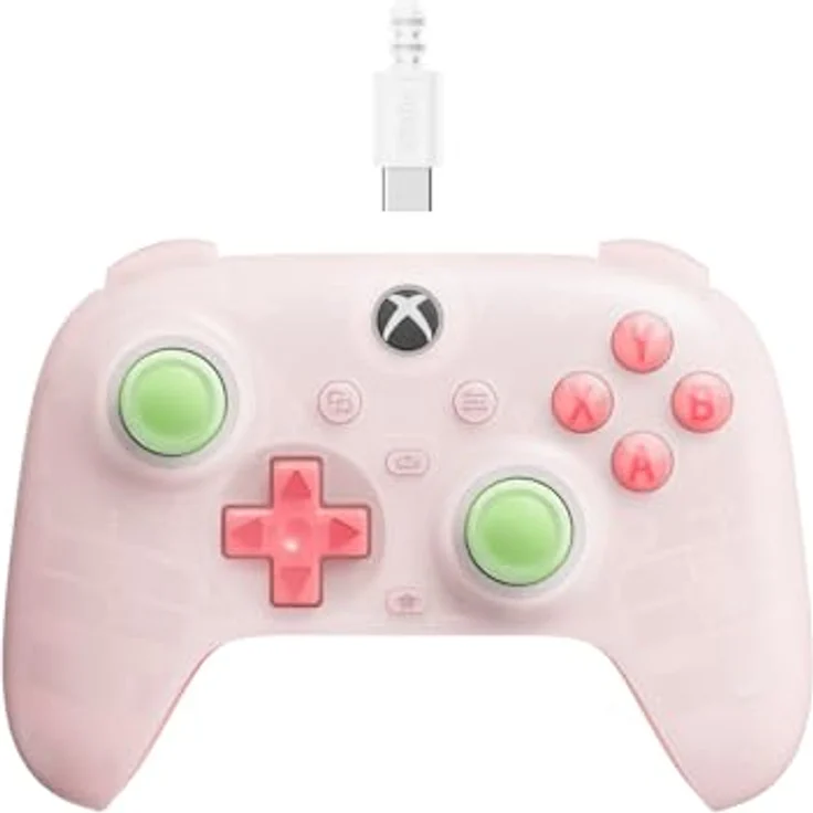 8bitdo Ultimate Mini Wired Xbox Pad Clear Pink, Gaming Controller für Xbox Series S, kabelgebunden, ergonomisches Design, pink – Bild 1