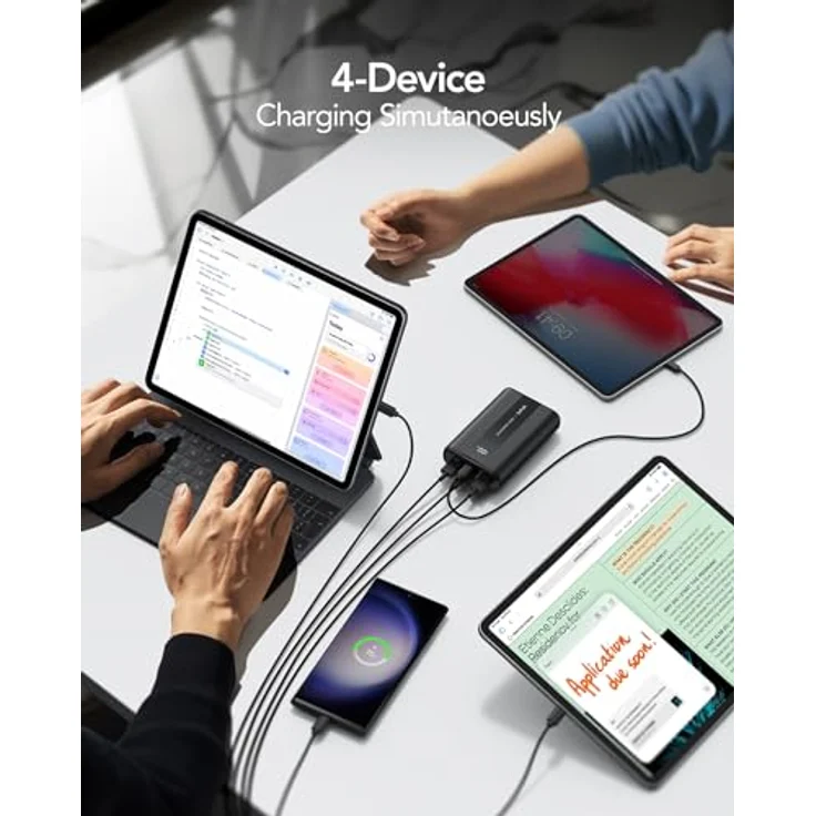 VRURC Power Bank 20000mAh, tragbarer externer Akku mit 22,5W QC & PD 3.0 Schnellladen, 6 Ports & LED-Anzeige, CE-zertifiziert für iPhone, Samsung, Huawei, iPad, Reisen – Bild 5