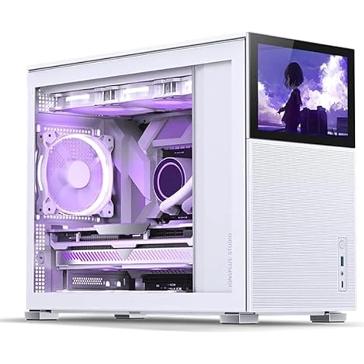 Jonsbo D31 Mesh Screen mATX Gehäuse, gehärtetes Glas - weiß – Bild 2