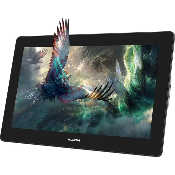 HUION Kamvas Pro 16 Plus (4K) 15,6 Zoll Grafiktablett mit Display Volllaminierter entspiegelter Glasbildschirm Stiftanzeige Quantum-Dot-Technologie 145% sRGB-Farbraum-Grafikmonitor, schwarz