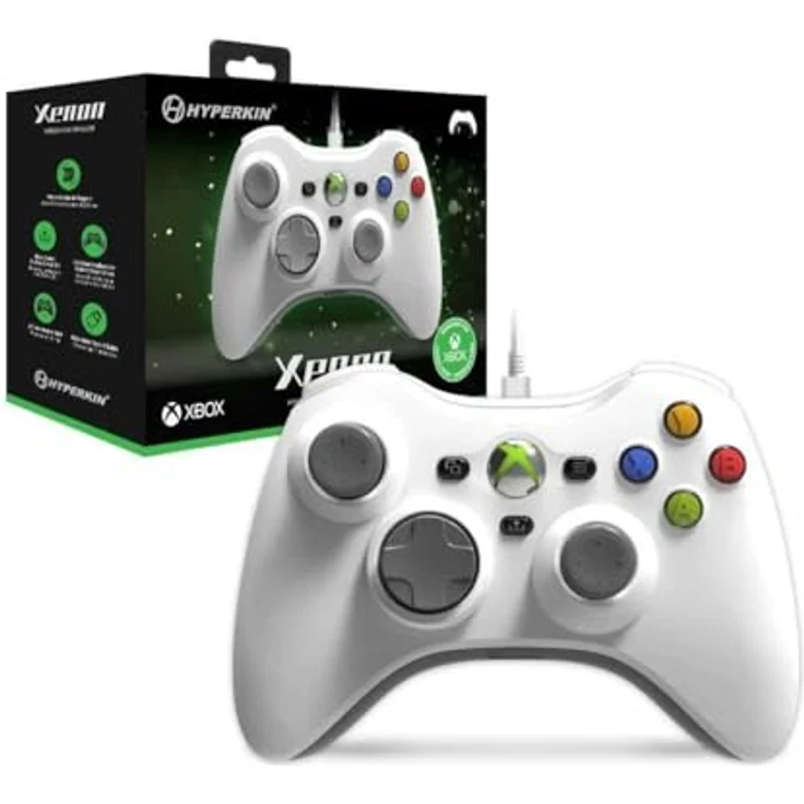 Hyperkin XB Controller Xenon Wired, Gaming Controller für Xbox Series S, Xbox One S, PC, haptisches Feedback, 3,5-mm-Kopfhöreranschluss, Weiss – Bild 5