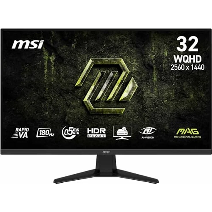MSI MAG 325QFA E18V 32-Zoll-WQHD-Gaming-Monitor, 2560 x 1440, 180 Hz, 0,5 ms, HDR-fähig, Augenschutz, rahmenlos, schwarz – Bild 1