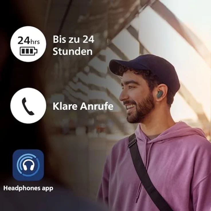 Philips TAT3509GY grau In-Ear Kopfhörer mit Ladecase im Taschenformat und Noise Cancelling – Bild 6
