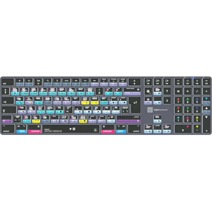 LogicKeyboard Logickeyboard Davinci Resolve 18 Titan UK Mac, Tastatur mit über 150 direkten Tastaturkürzeln für effiziente Bearbeitung
