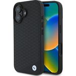 CG MOBILE BMW BMHMP16S23RDDK Hülle für iPhone 16 6.1" schwarz Sign Leather Diamond Metal Logo kompatibel mit MagSafe